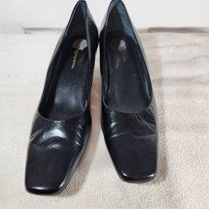 easy spirit Escaridad Black Square Toe Leather Heeled Pumps Size 8N
